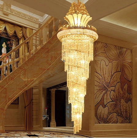 Luxury Foyer Crystal Ceiling Light for Hotel entry and Foyer