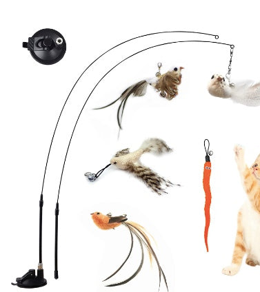 Cat and Puppies Toy with Handsfree Suction Cup